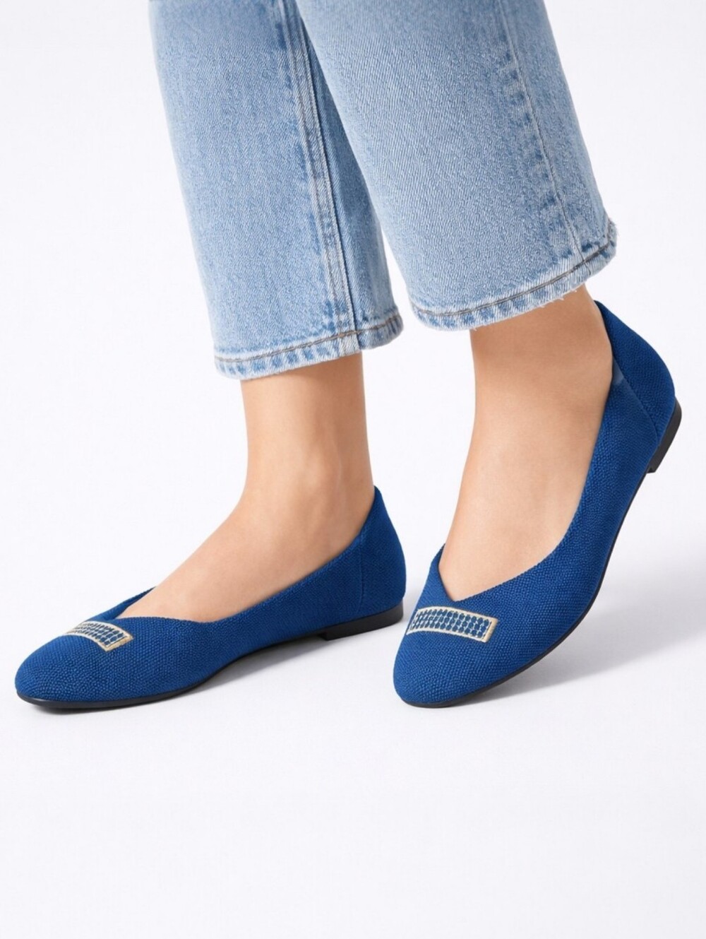 Rothy's The Flat Polar Blue Knit Ballet Flats Sustainable Washable Shoes Size 9